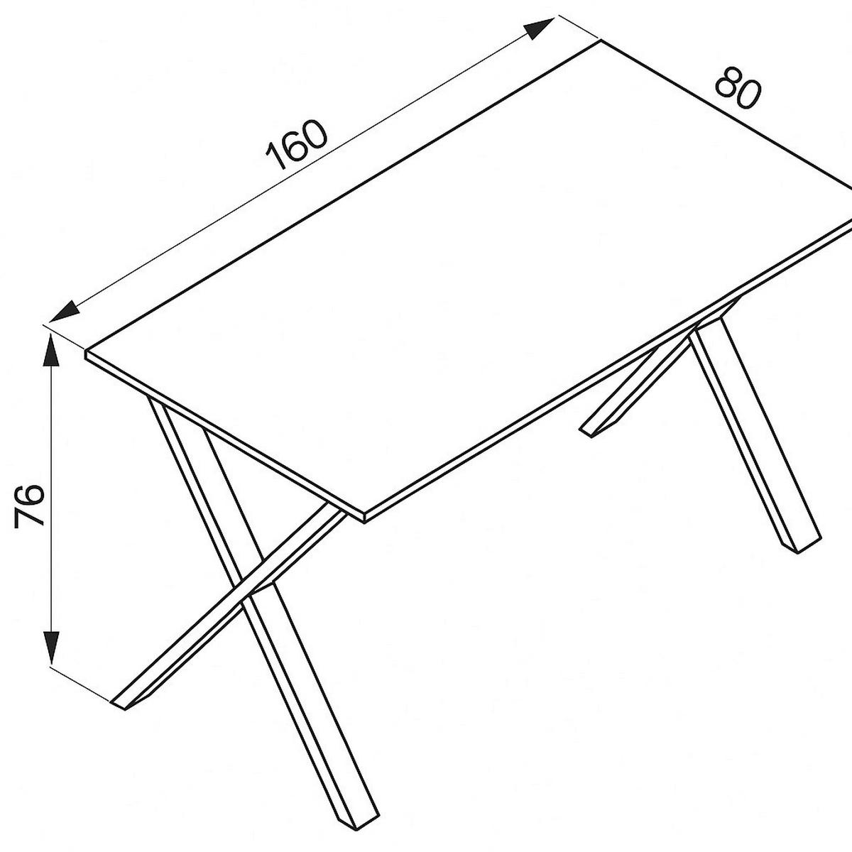 SCHREIBTISCH LONA - Anthrazit/Silberfarben, Design, Holzwerkstoff/Metall (160/76/80cm) - MID.YOU
