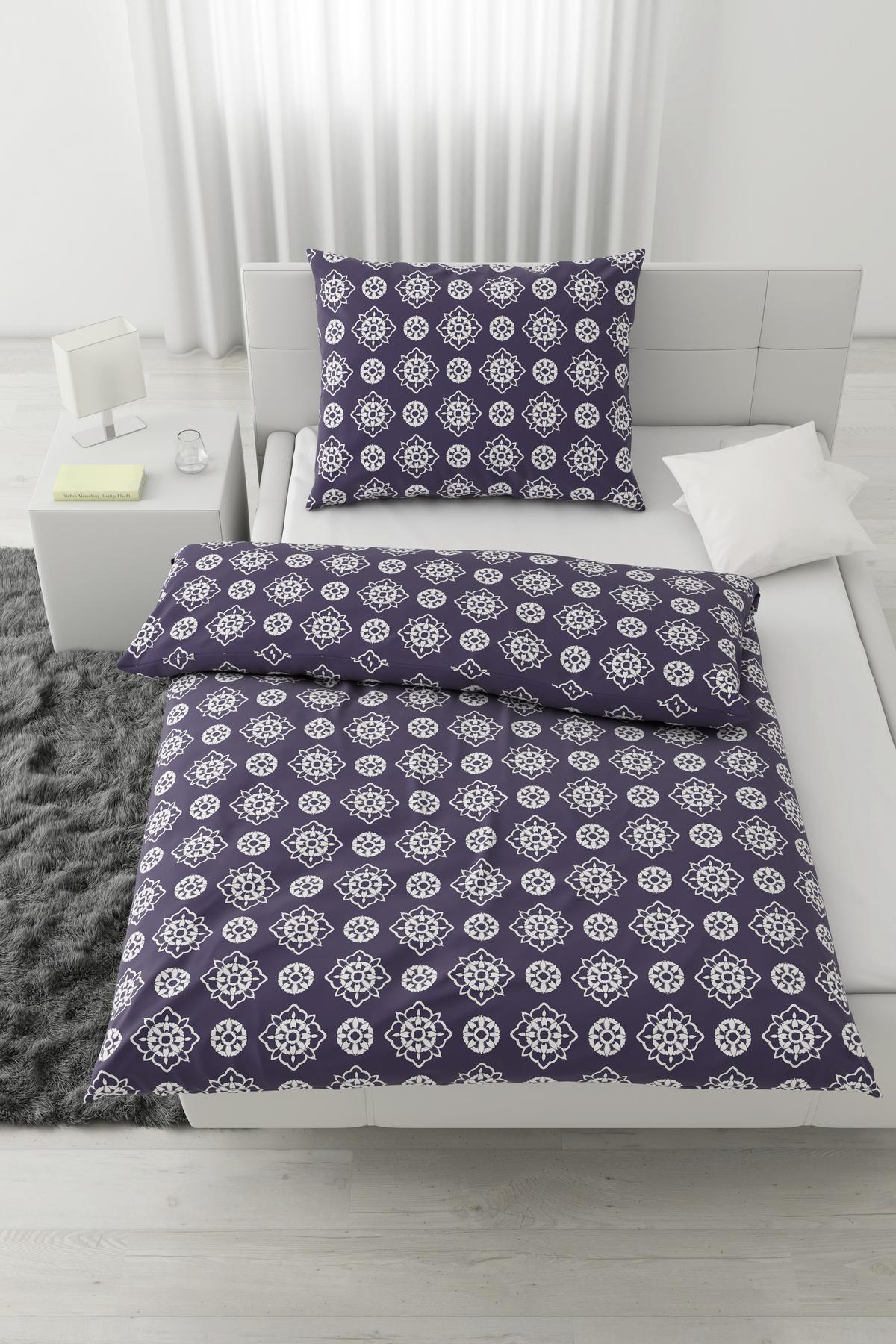 Bettwäsche Amba ca. 160x210 cm - Flieder/Rosa, Textil (160/210cm) - Modern Living