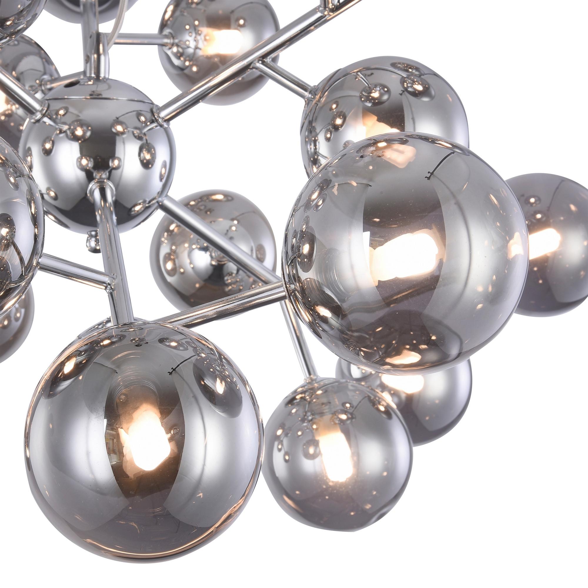 Pendelleuchte Dallas Grau/Chromfarben max. 28 Watt - Chromfarben/Grau, Trend, Glas/Metall (65/40cm) - MAYTONI