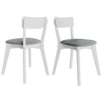 ZESTAW KRZESEŁ MAHOE SET - biały/szary, Modern, materiał drewnopochodny/drewno (51,5/80,5/51,5cm) - MID.YOU