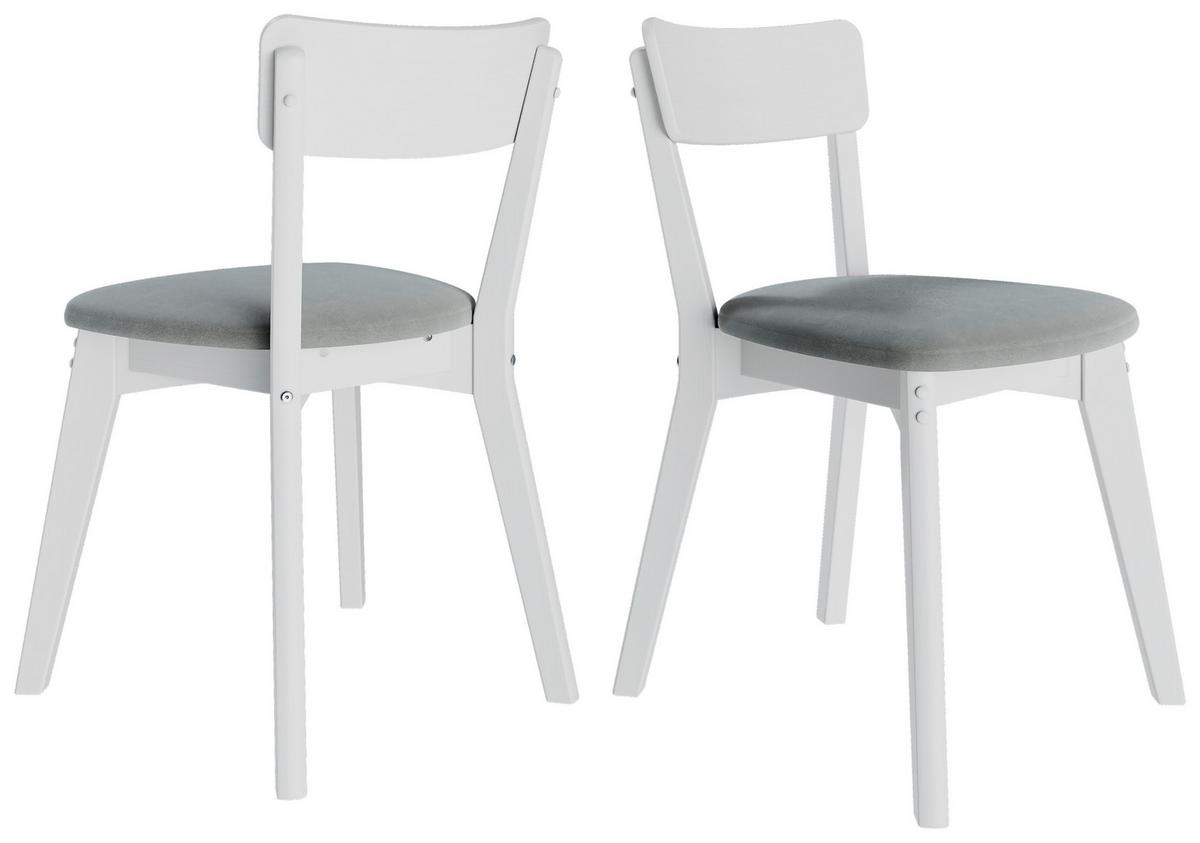 ZESTAW KRZESEŁ MAHOE SET - biały/szary, Modern, materiał drewnopochodny/drewno (51,5/80,5/51,5cm) - MID.YOU