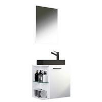 GÄSTEBAD HAUSA BL - Weiss/Schwarz, Modern, Glas/Keramik (52cm) - MID.YOU