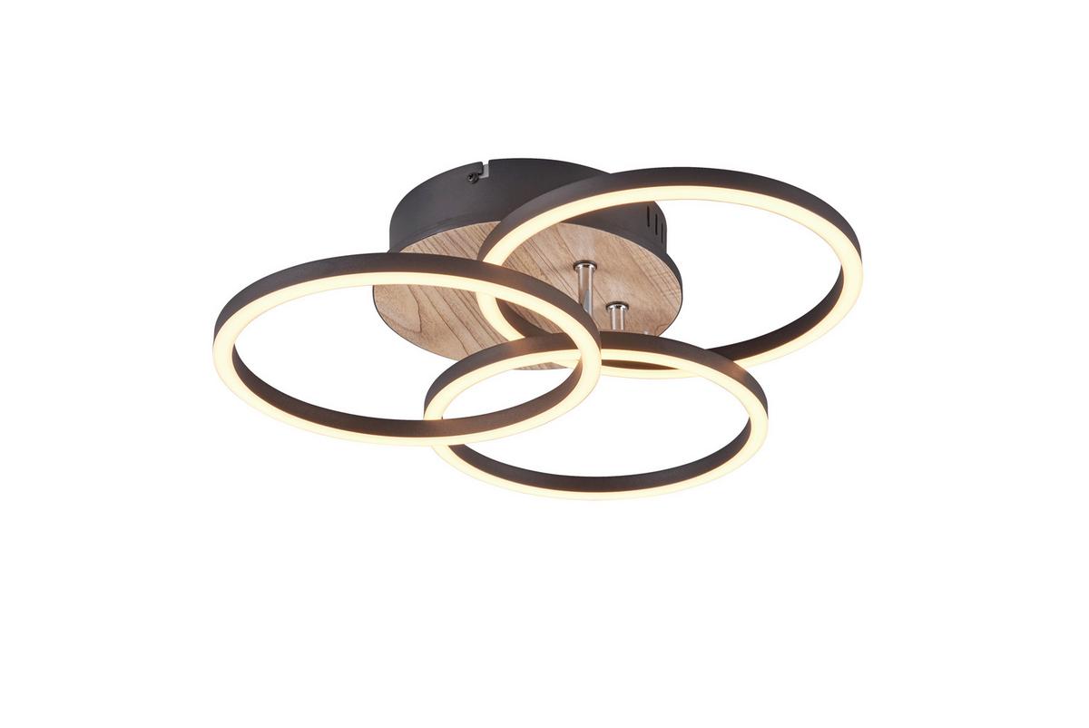 LED-Deckenleuchte Circle Braun max. 27 Watt - Braun, Design, Kunststoff (44/44/9,5cm)