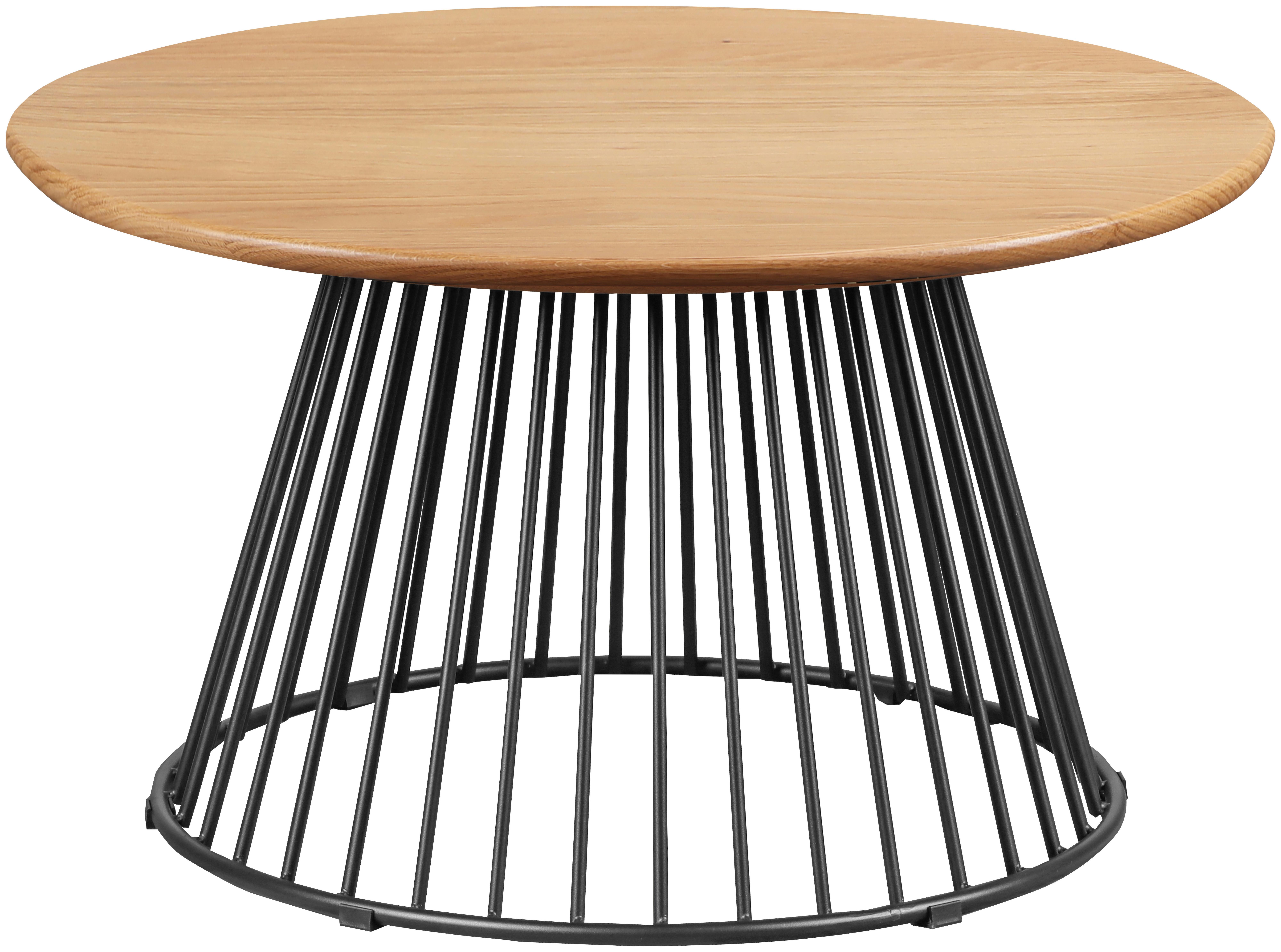 Dohányzóasztal Nica - tölgyfa színű/fekete, Modern, fa/fém (70/70/40cm) - Mömax