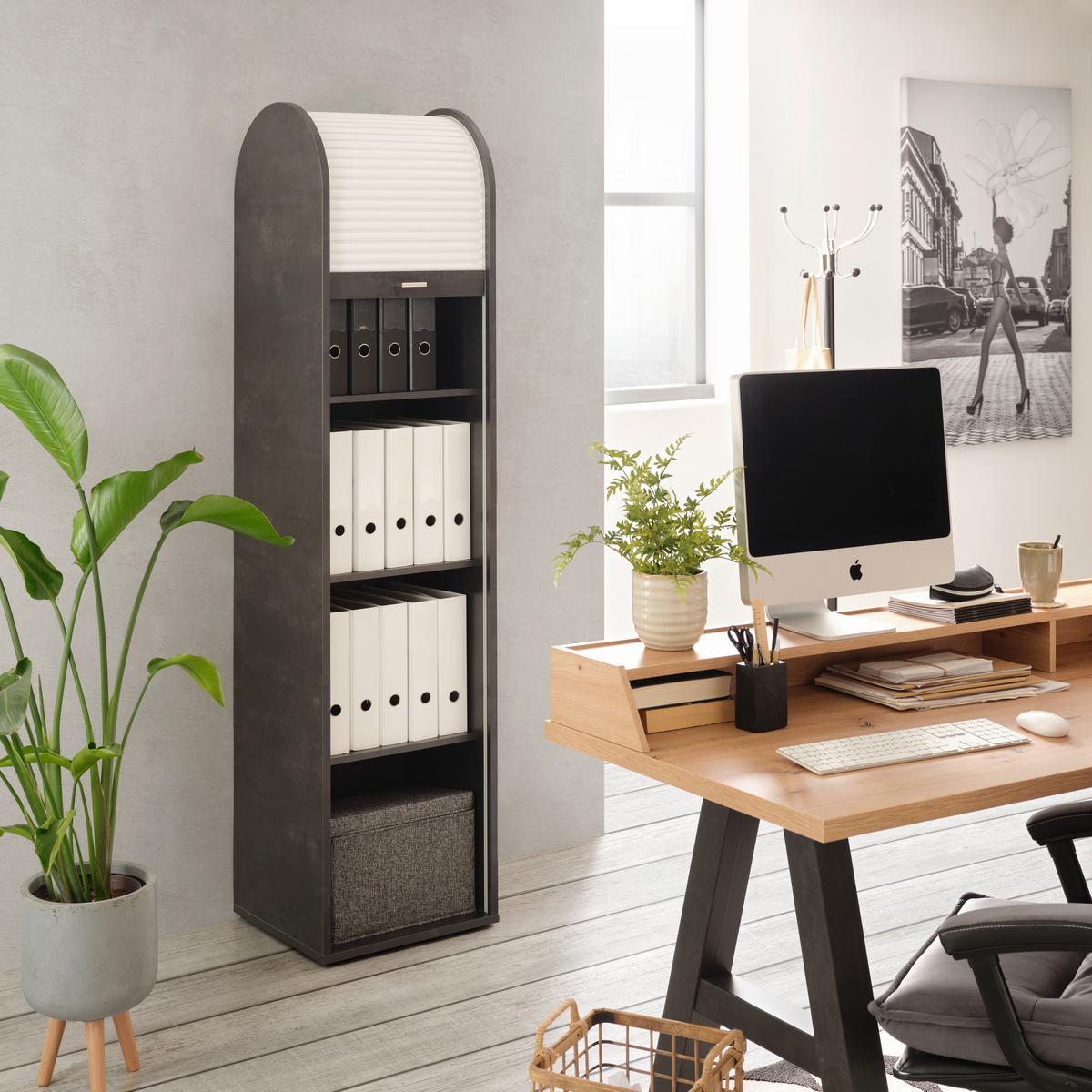 Rolloschrank Mister Office Schwarz/Weiß - Schwarz/Weiß, MODERN, Holzwerkstoff (46/192/44cm) - Mömax