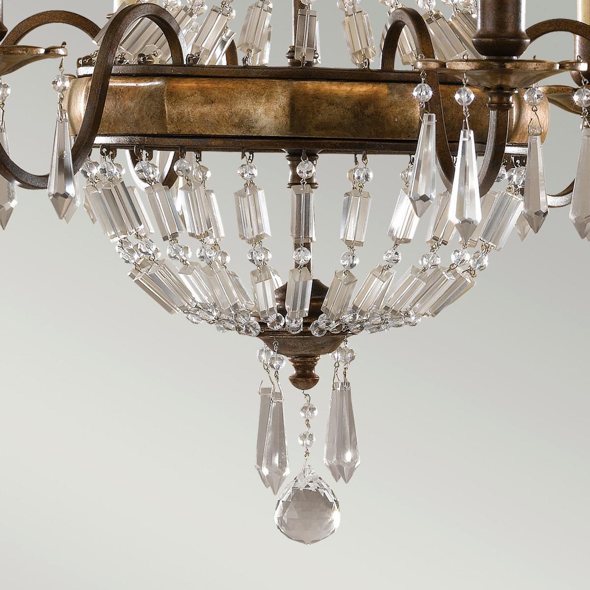 Csillár Fe-Bellini6 - bronzszínű, Konventionell, üveg/fém (68.6/81.5cm) - Elstead Lighting