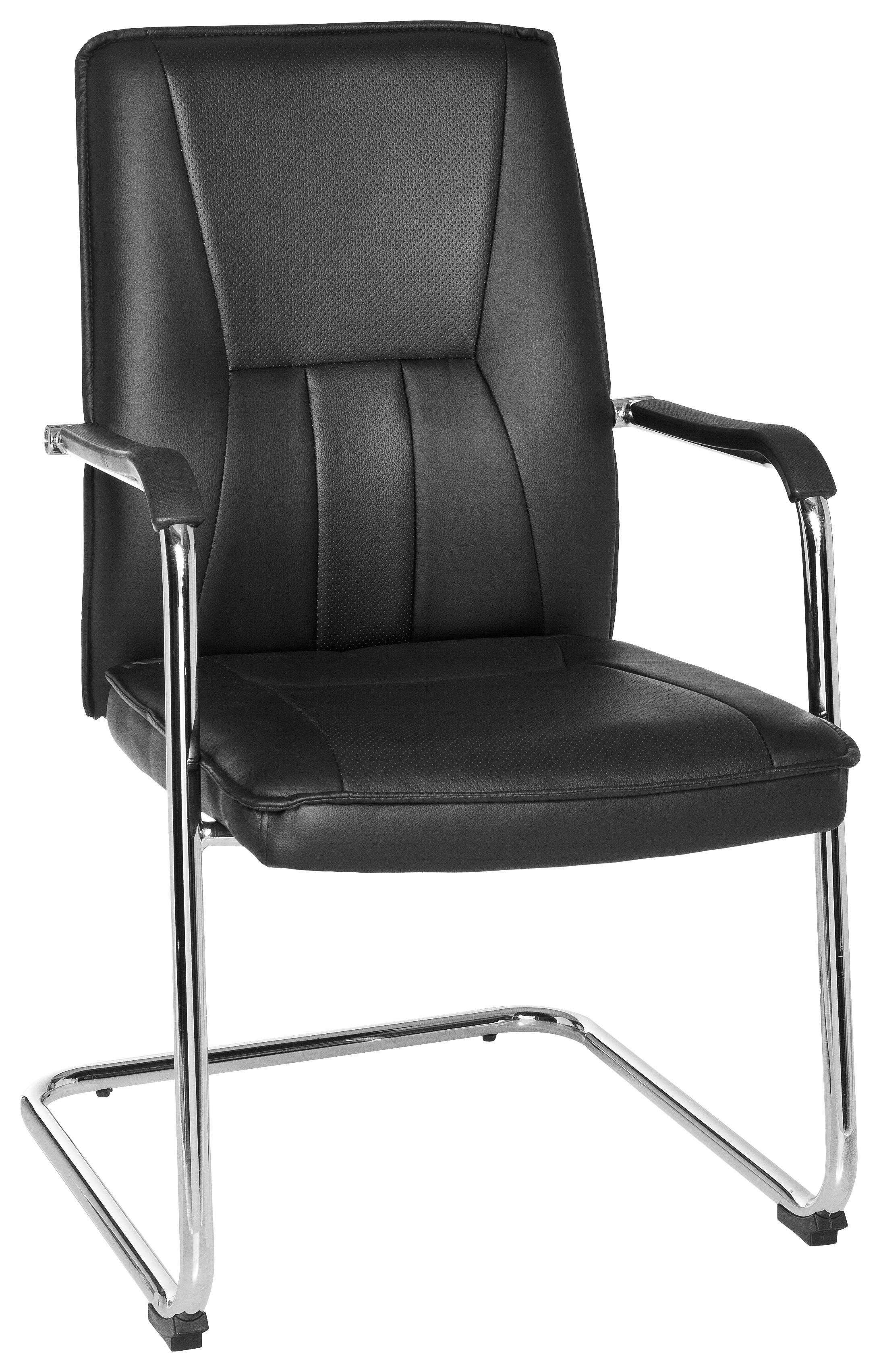 Besucherstuhl Tila V Schwarz - Chromfarben/Schwarz, MODERN, Kunststoff/Textil (56/97/46cm) - MID.YOU