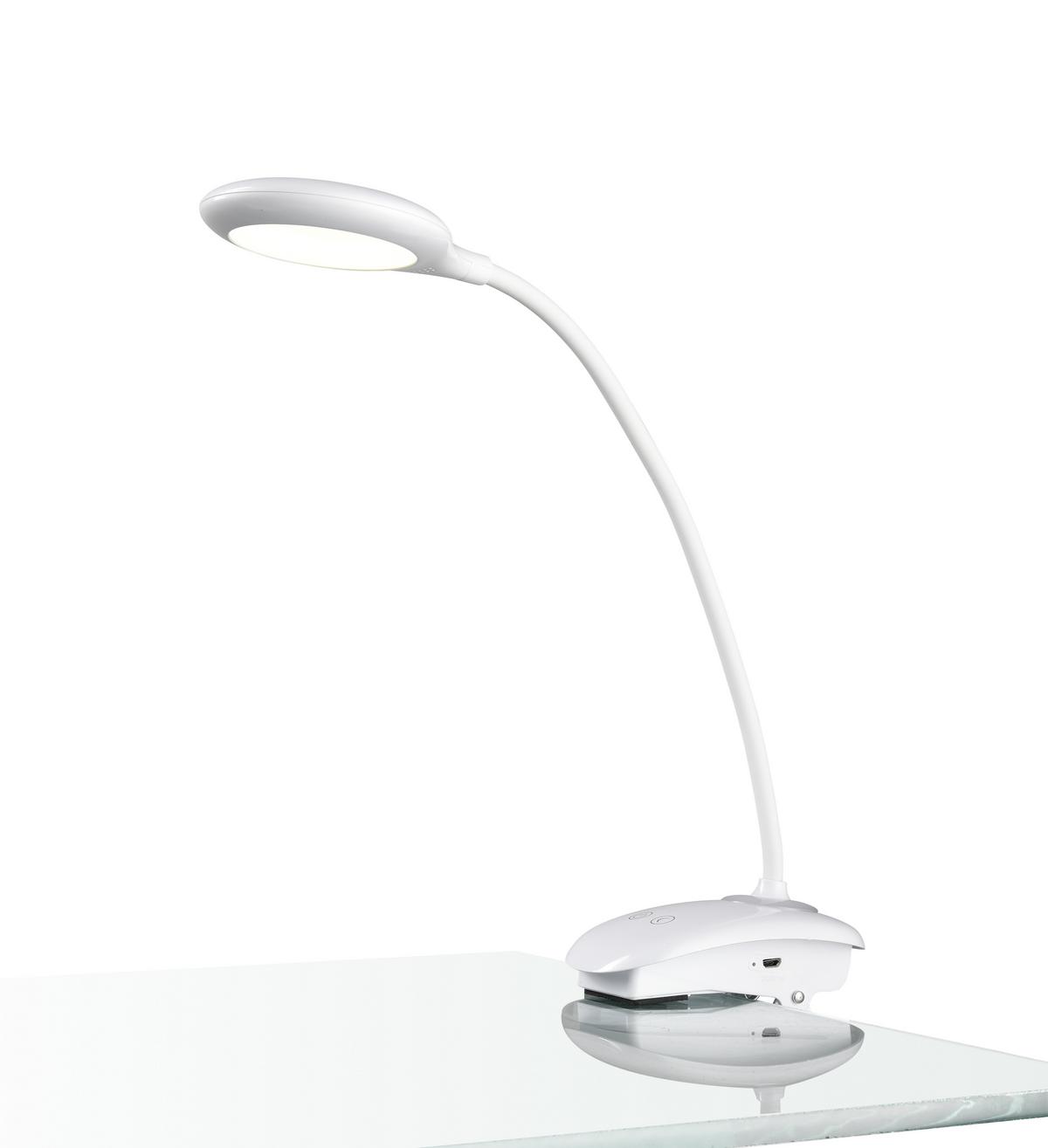 Led-svetilka S Sponko Luli, Bela, Zatemnitvena - bela, Romantika, umetna masa (11/12/42cm) - Modern Living