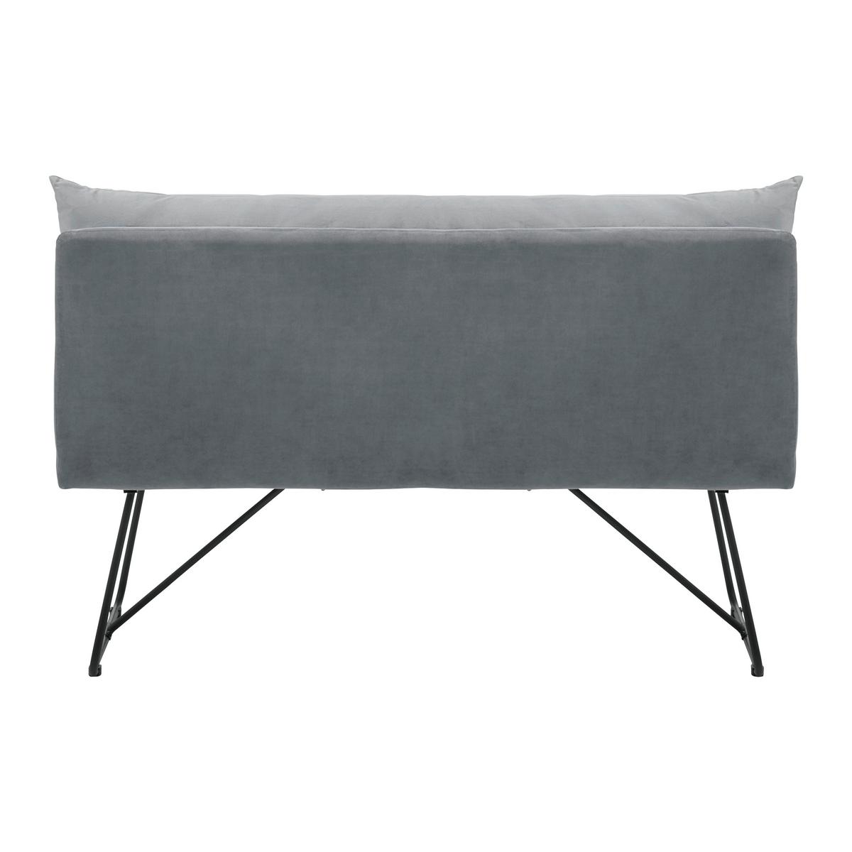 Sitzbank Bono Grau Samt Gepolstert - Schwarz/Grau, MODERN, Holz/Textil (140/92/63cm) - Bessagi Home