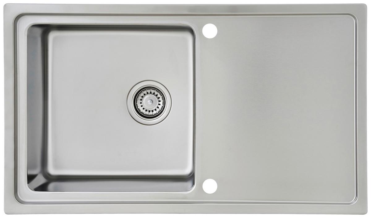 Einbauspüle Chicago ca. 86x21x50 cm Edelstahl - Edelstahlfarben, Trend, Metall (86/21/50cm) - Respekta