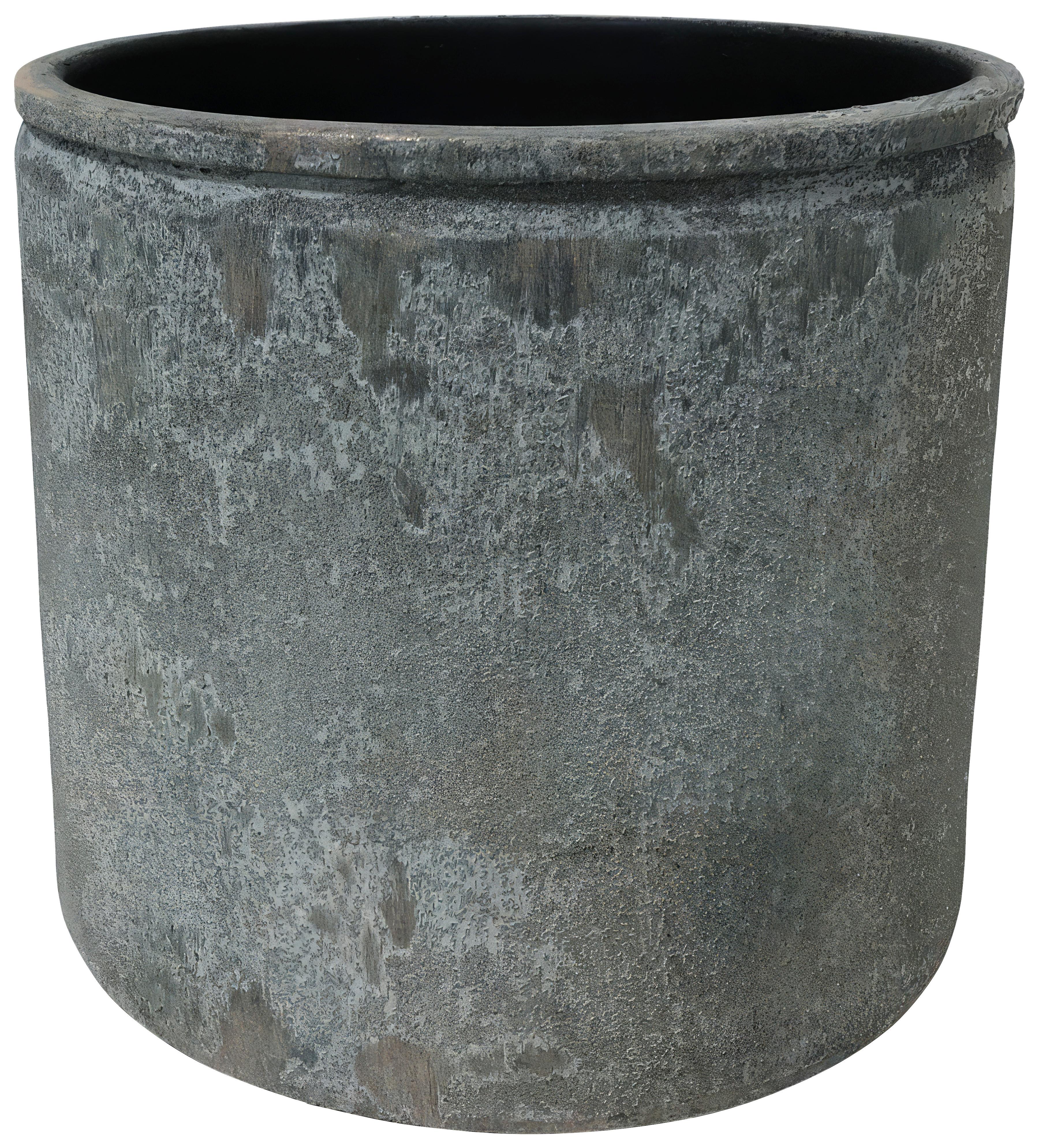 Übertopf Malena in Grau Ø ca. 18cm - Grau, Modern, Keramik (18/16cm) - Premium Living