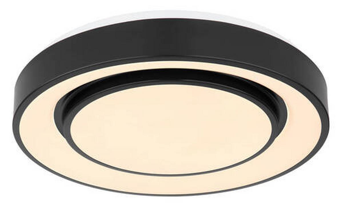 Stropna Led-svetilka Sully, S Sijalko - črna/opal, Design, kovina/umetna masa (38/7.5cm) - Globo