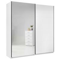 Schwebetürenschrank Family Weiß Hochglanz - Weiß Hochglanz/Schwarz, MODERN, Holzwerkstoff/Metall (200/212/62cm) - Based