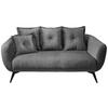 2,5-Sitzer-Sofa Baggio Grau Velours - Schwarz/Grau, MODERN, Holz/Textil (196/94/103cm) - Livetastic