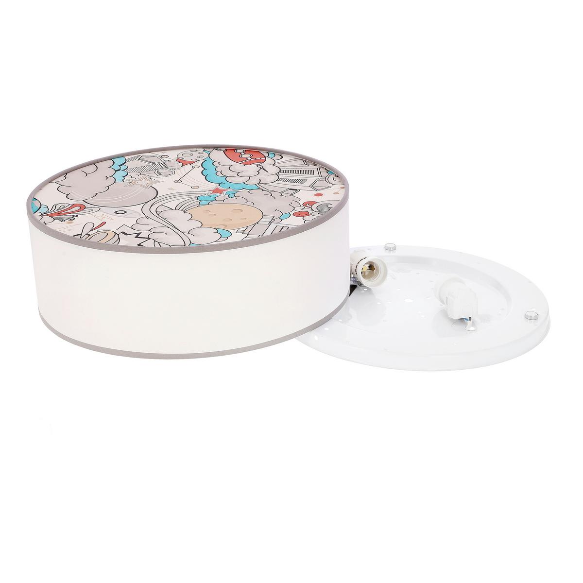 Dječja Stropna Svjetiljka 31-38869 Kiddy Wolke - bijela/višebojno, Konvencionalno, metal/plastika (38/38/14cm)