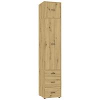 Kleiderschrank Kivo Eiche Artisan - Schwarz/Eiche Artisan, Basics, Holzwerkstoff/Kunststoff (45/239,40/52,1cm) - Based