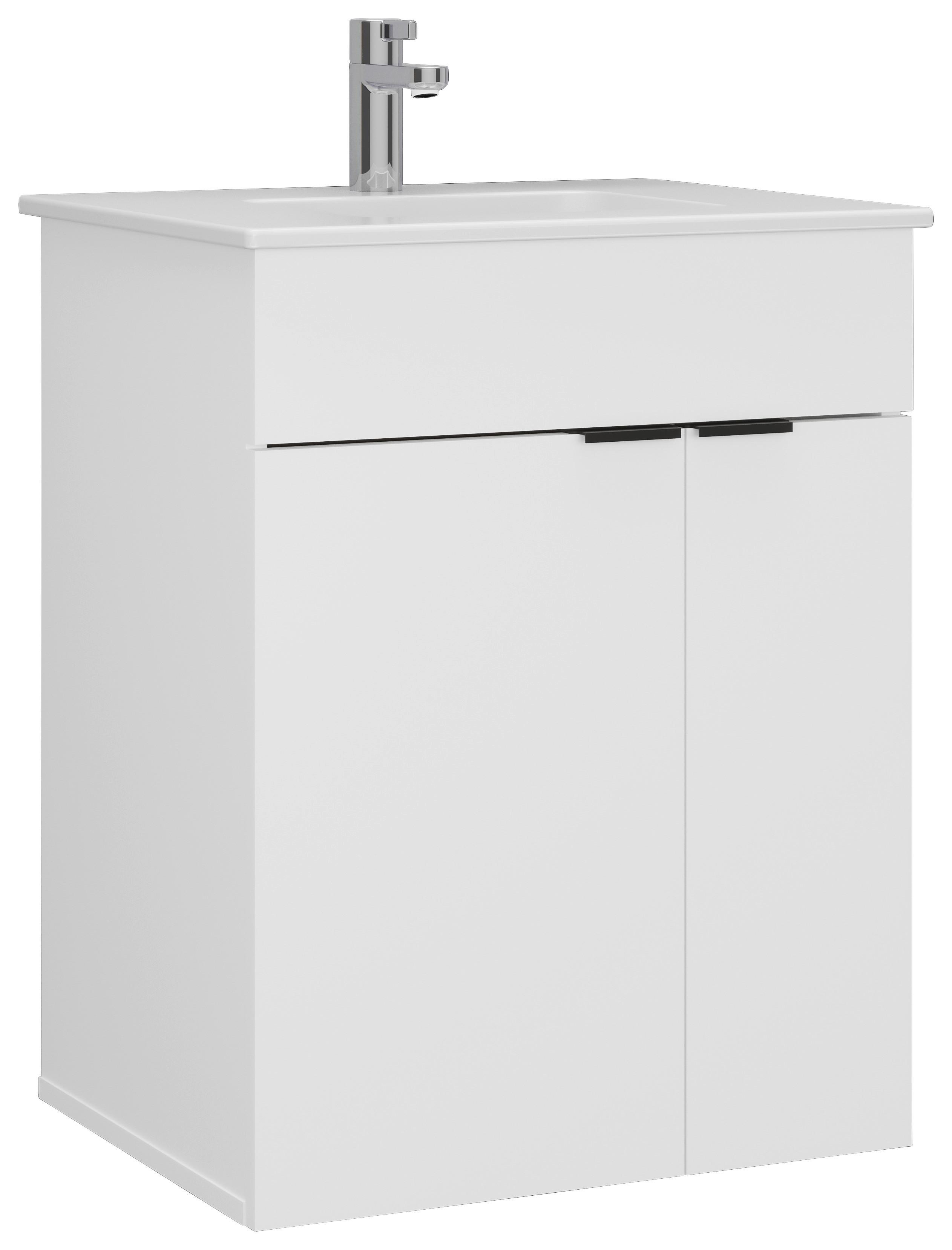 Waschtischkombi Napoli Weiß - Schwarz/Weiß, MODERN, Keramik/Holzwerkstoff (60/78/46cm) - Mömax