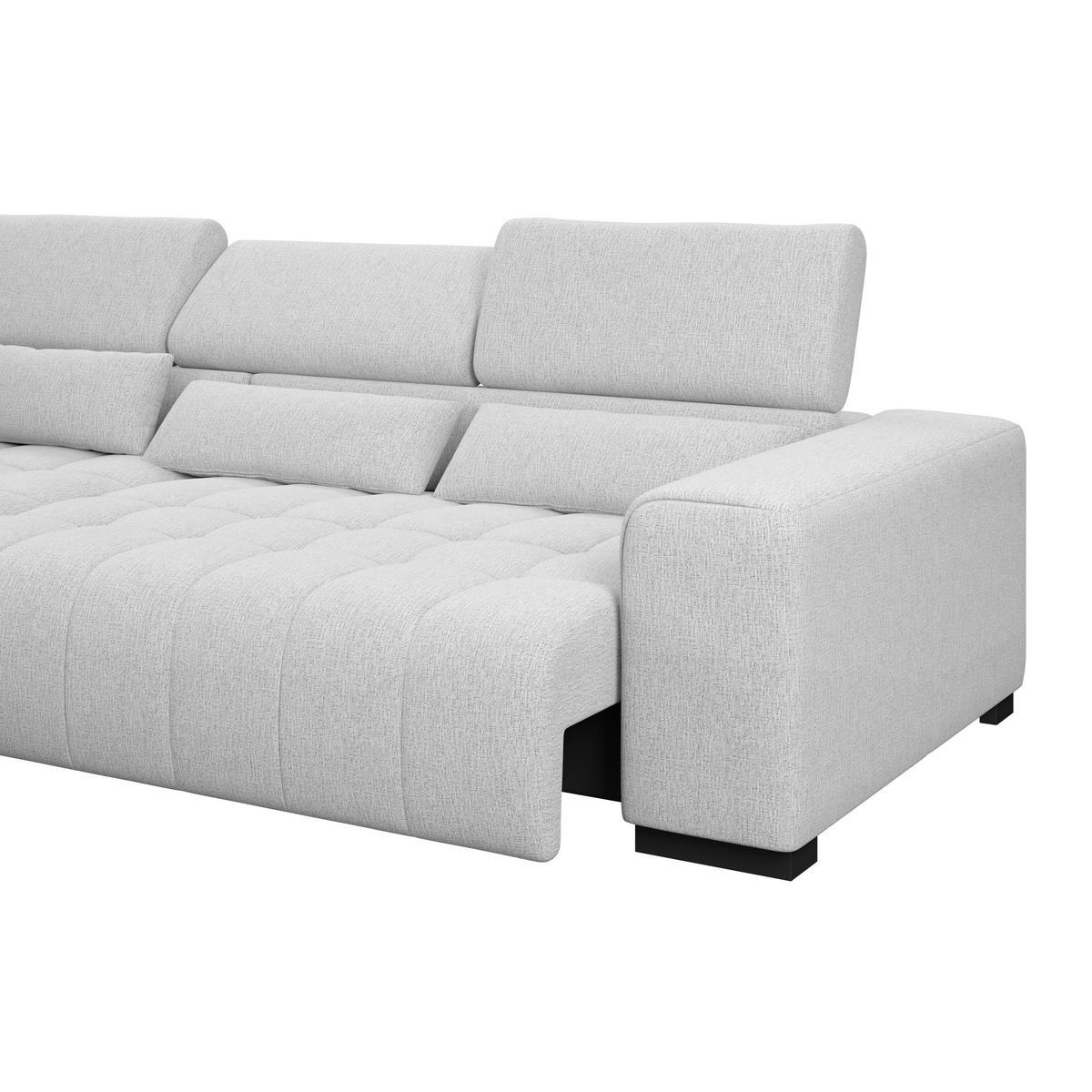 Kutna Garnitura Matera - svijetlo siva/crna, Trend, tekstil/drvo (226/311cm)