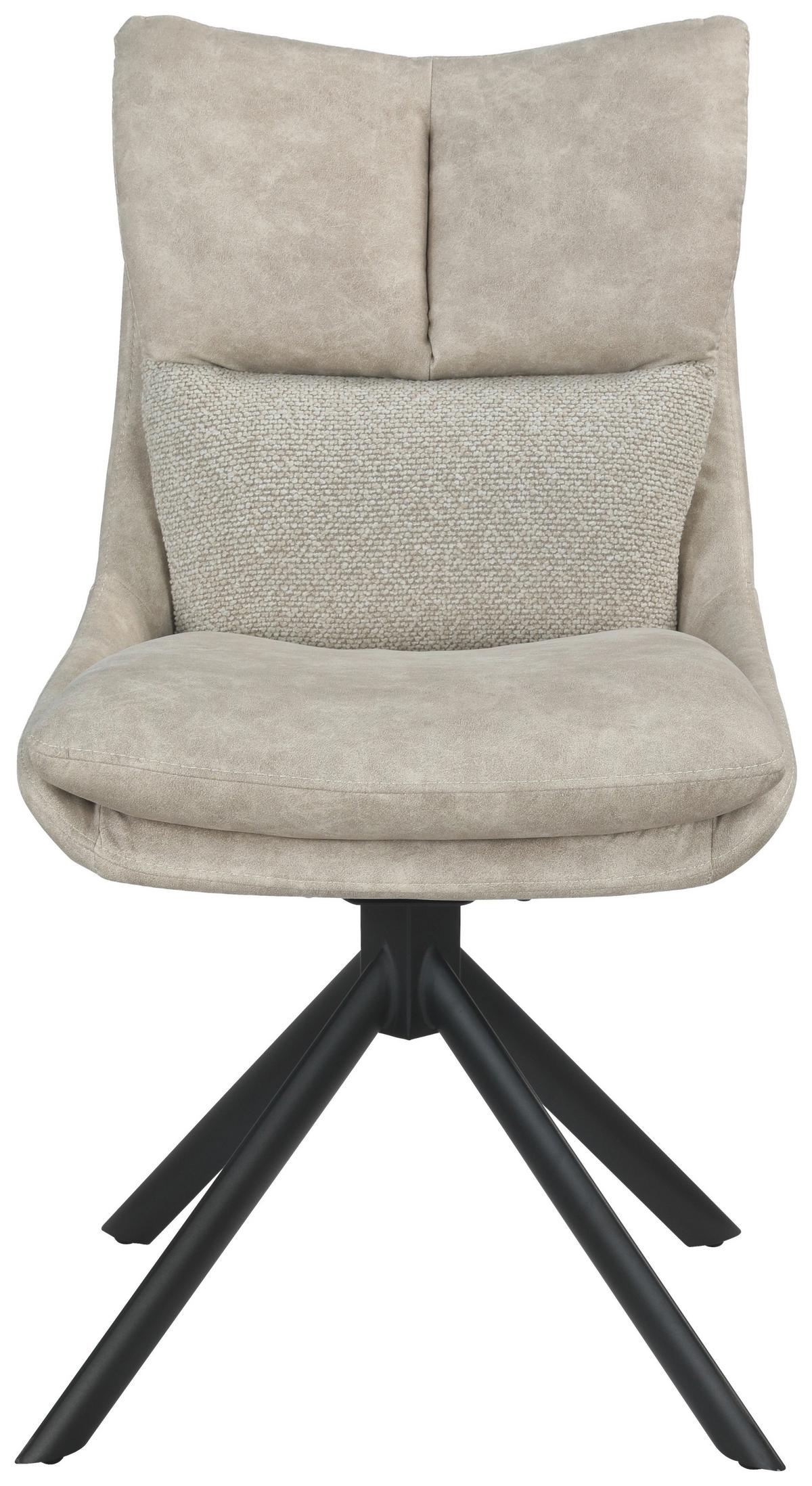 Scaun REMY - bej/negru, Design, metal/textil (49/67/89,5cm) - Premium Living