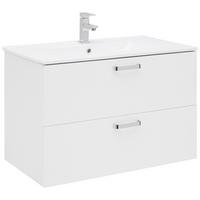 Bază cu lavoar Fresh - alb/alb lucios intens, Konventionell, ceramică/material pe bază de lemn (81/56/46,5cm) - Ondega