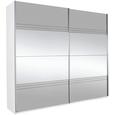 Schwebetürenschrank Spiegel/grauspiegel - Weiß/Grau, KONVENTIONELL, Holzwerkstoff (226/210/62cm) - MODERN LIVING