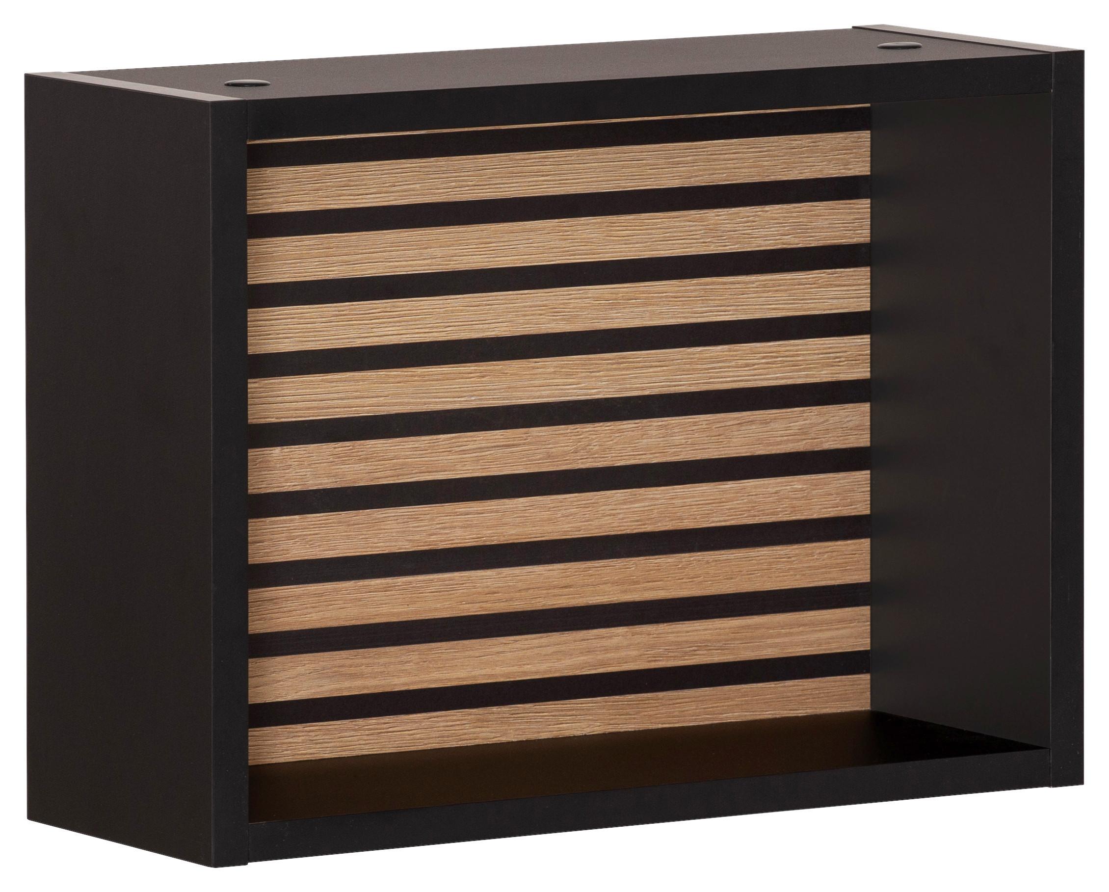 Regal Ekko Schwarz/Eichefarben - Eichefarben/Schwarz, MODERN, Holzwerkstoff (40,2/30,2/15,7cm) - MID.YOU