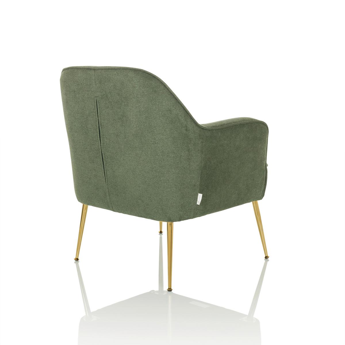 Naslanjač Thassos, Zelena - zelena, Moderno, kovina/tekstil (70/82/66cm) - MID.YOU