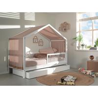 Hausbett FORREST Weiß ca.90x200cm Echtholz, Bettlade - Weiß/Naturfarben, MODERN, Holz (90/200cm) - Vipack