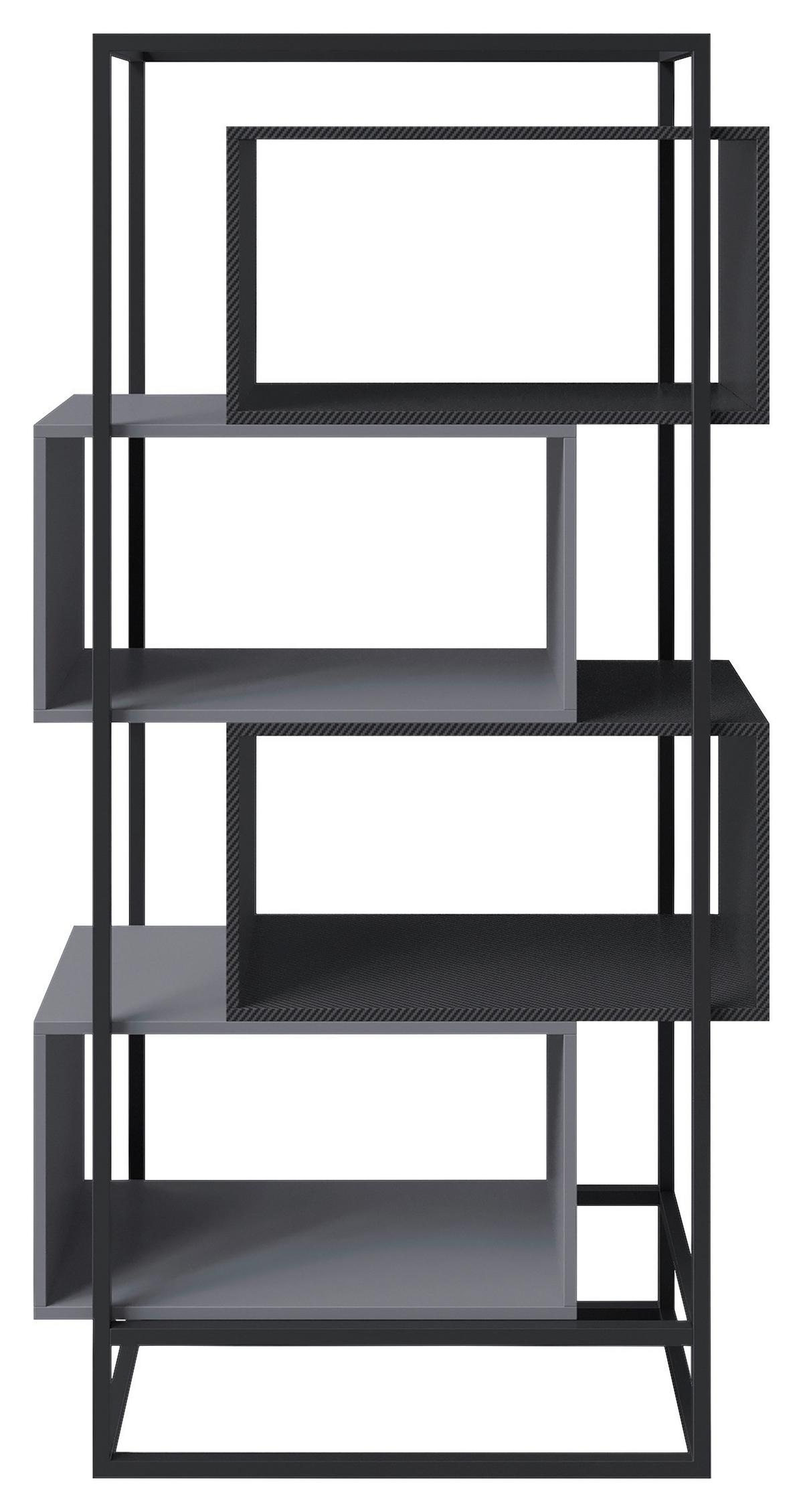 Regal Minecraft ca. 70x164x38 cm Schwarz/Grau - Schwarz/Grau, MODERN, Holzwerkstoff/Metall (70/164/38cm) - Minecraft