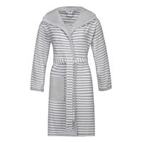 SZLAFROK KĄPIELOWY STRIPED HOODY - brązowy, Basics, tkanina (XLnull) - Vossen