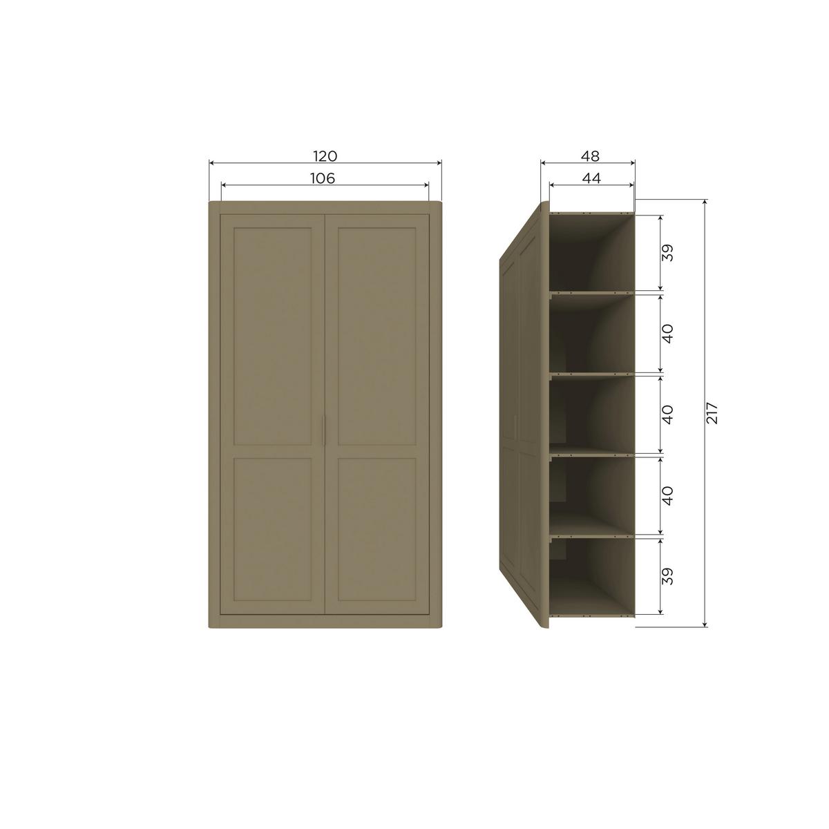 Mehrzweckschrank Gunnar Schlammfarben B: 120 cm - Schlammfarben, Design, Holz (120/217/48cm) - Livetastic