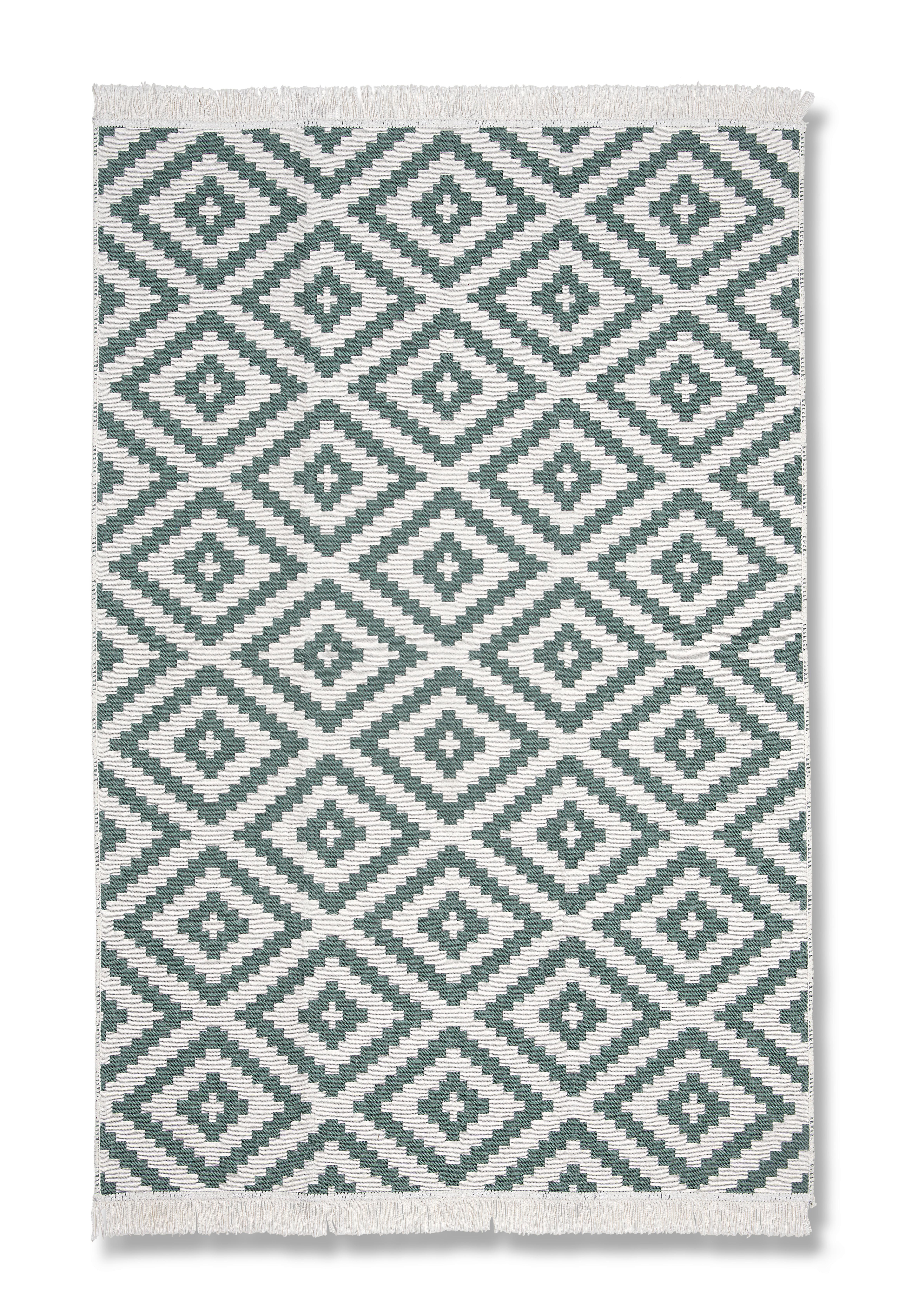Ročno Tkana Preproga Inaya 1 - zelena/bela, Moderno, tekstil (80/150cm) - Modern Living