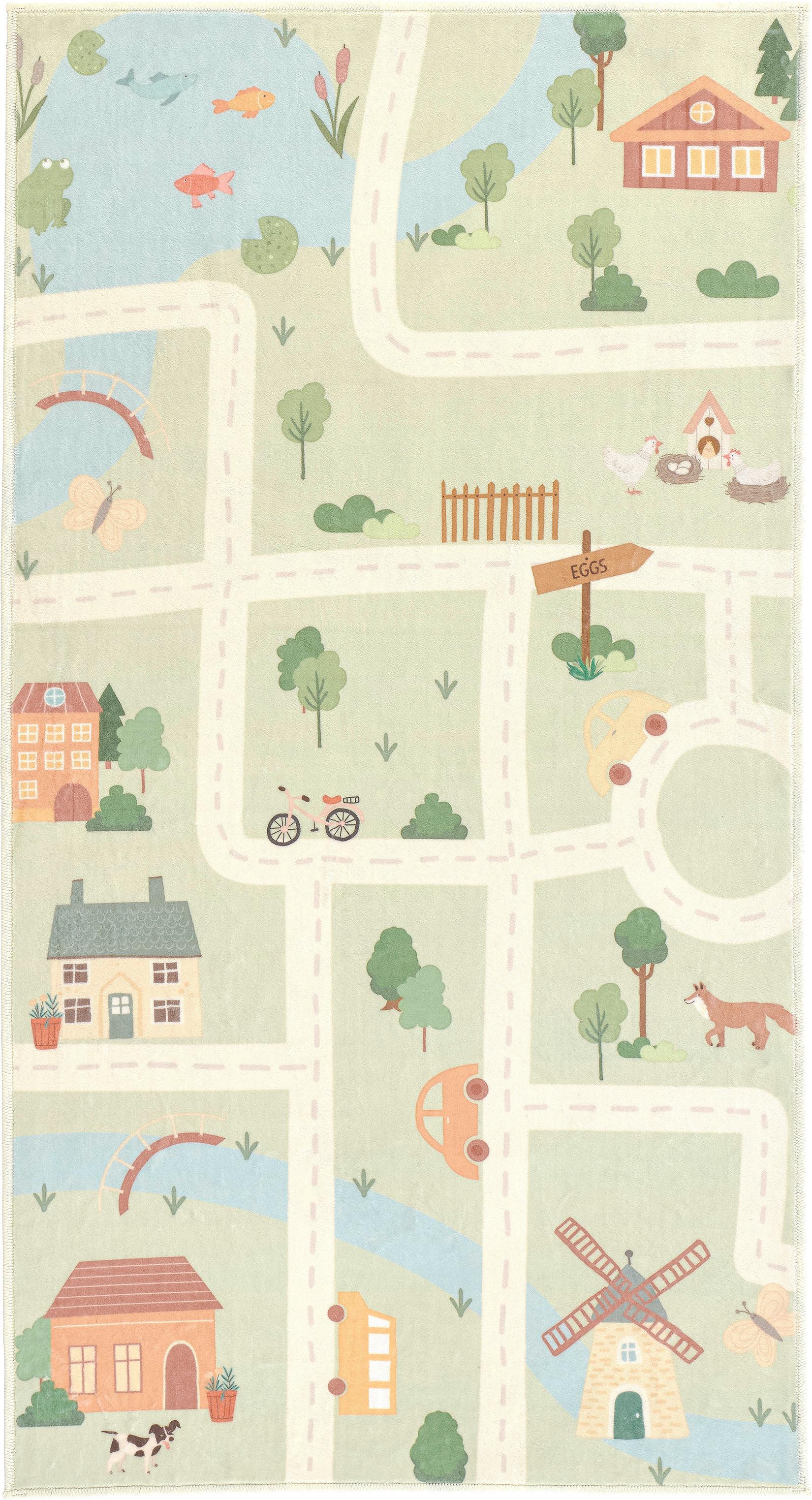 DYWAN DZIECIĘCY ECOVIA LIVING-KIDS8194 - szałwiowy/morela, Trend, tkanina (80/150cm) - Lindorug