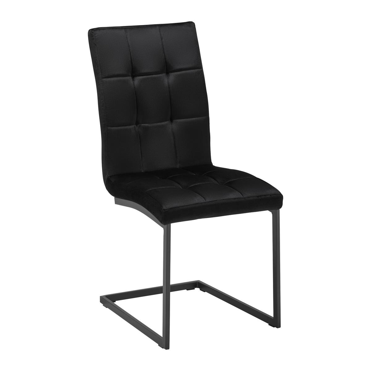 Schwingstuhl-Set "Mela", schwarz Samt - Schwarz, MODERN, Textil/Metall (44/95/60cm) - Bessagi Home