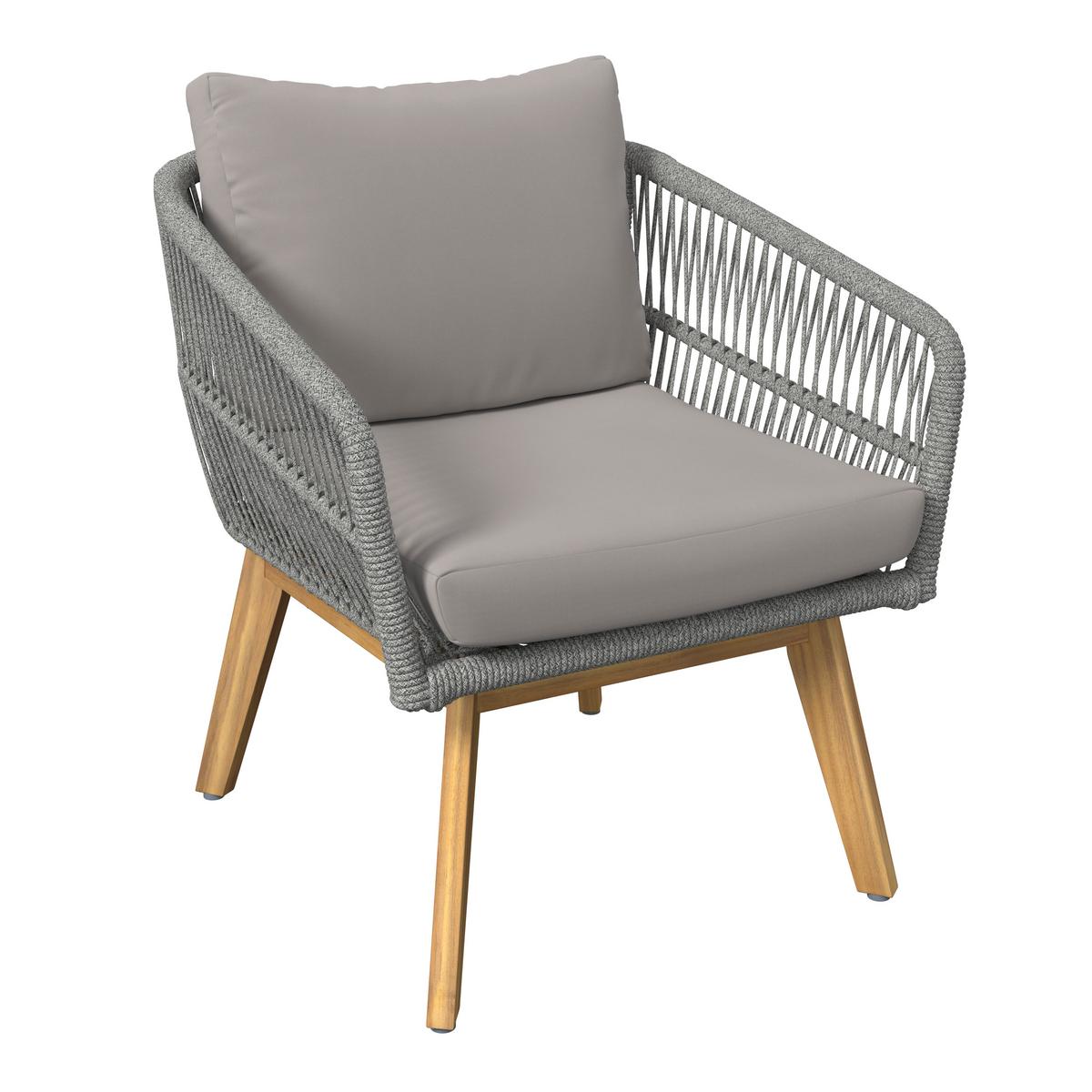 Gartenset Michi 2 Grau/Akaziefarben, 4-teilig - Grau/Akaziefarben, MODERN, Holz/Metall (76/162,5/75cm) - Mömax