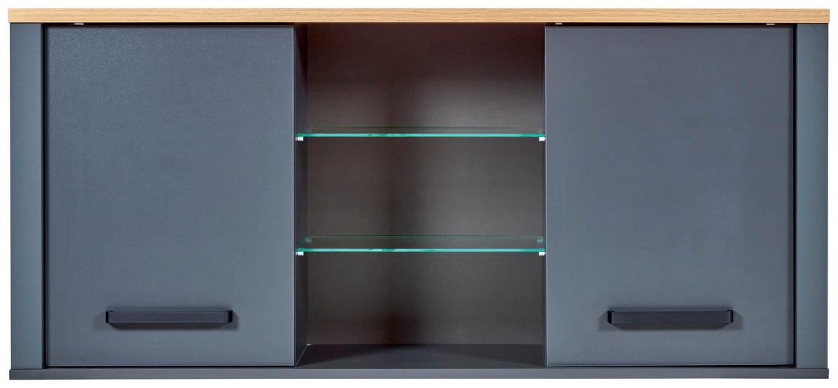 Hängeschrank Venet, Anthrazit/Artisan Eiche - Anthrazit/Schwarz, MODERN, Glas/Holzwerkstoff (130,3/57,5/33cm) - Mömax