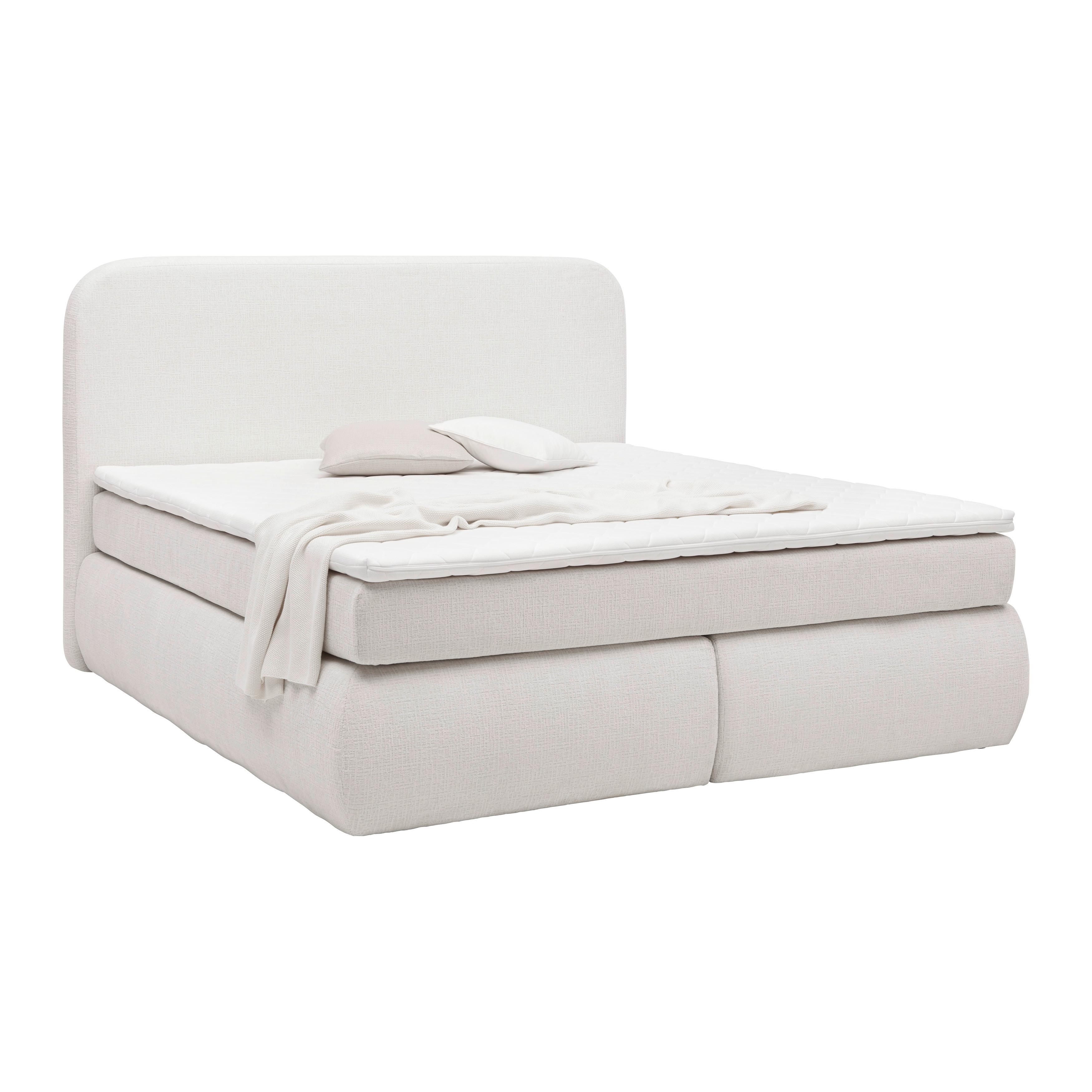 Boxspringbett Camilla Beige ca. 180x200cm - Beige/Schwarz, KONVENTIONELL, Kunststoff/Textil (180/200cm) - Premium Living