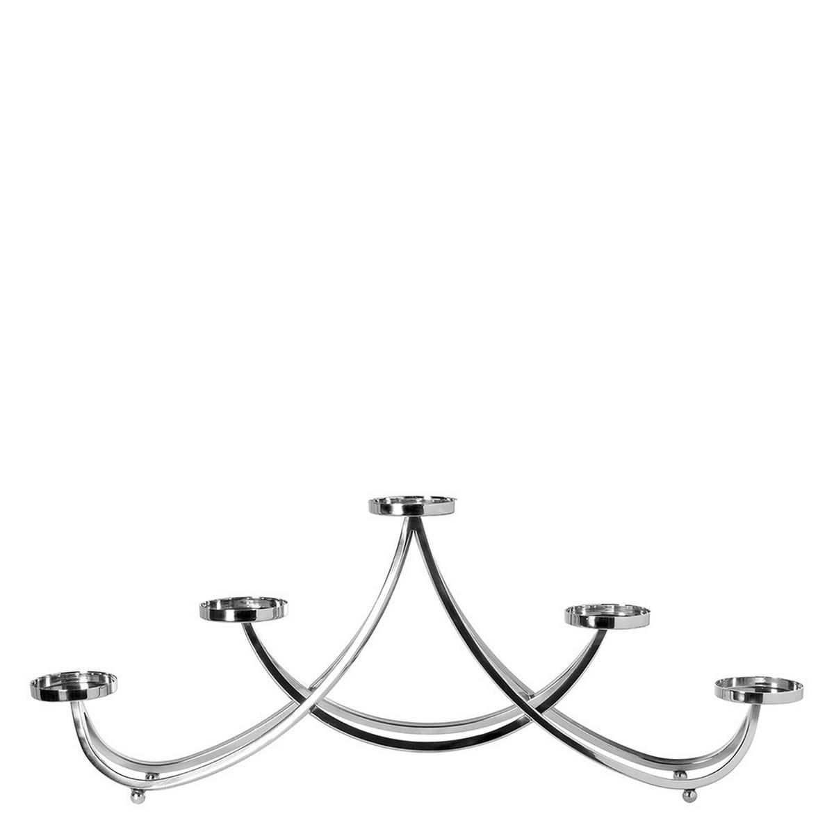 ŚWIECZNIK LINDO / AMBIA - kolor niklowy, Basics, metal (10/78/42cm) - Fink