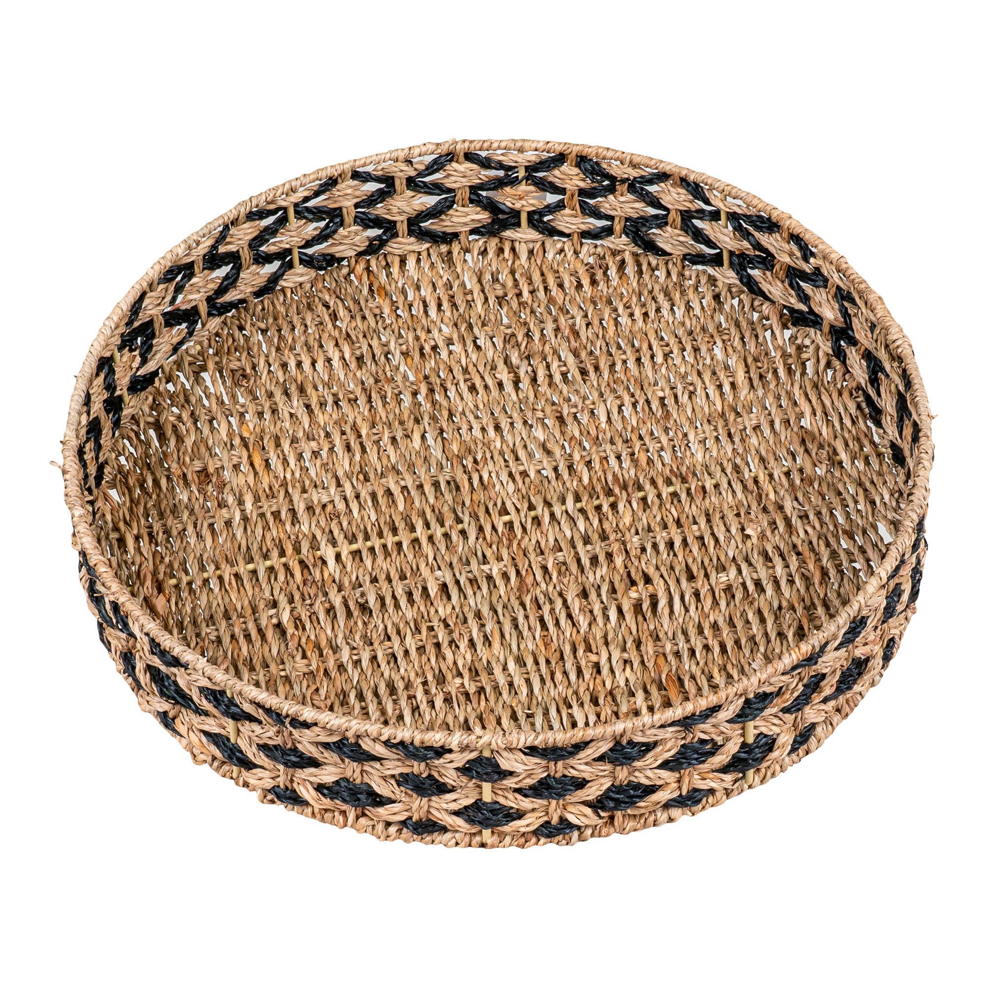 Dekotablett Nerja Tray Naturfarben/Schwarz - Schwarz/Naturfarben, Basics, Naturmaterialien (38/7/38cm)