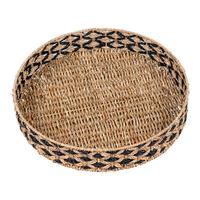 Dekotablett Nerja Tray Naturfarben/Schwarz - Schwarz/Naturfarben, Basics, Naturmaterialien (38/7/38cm)