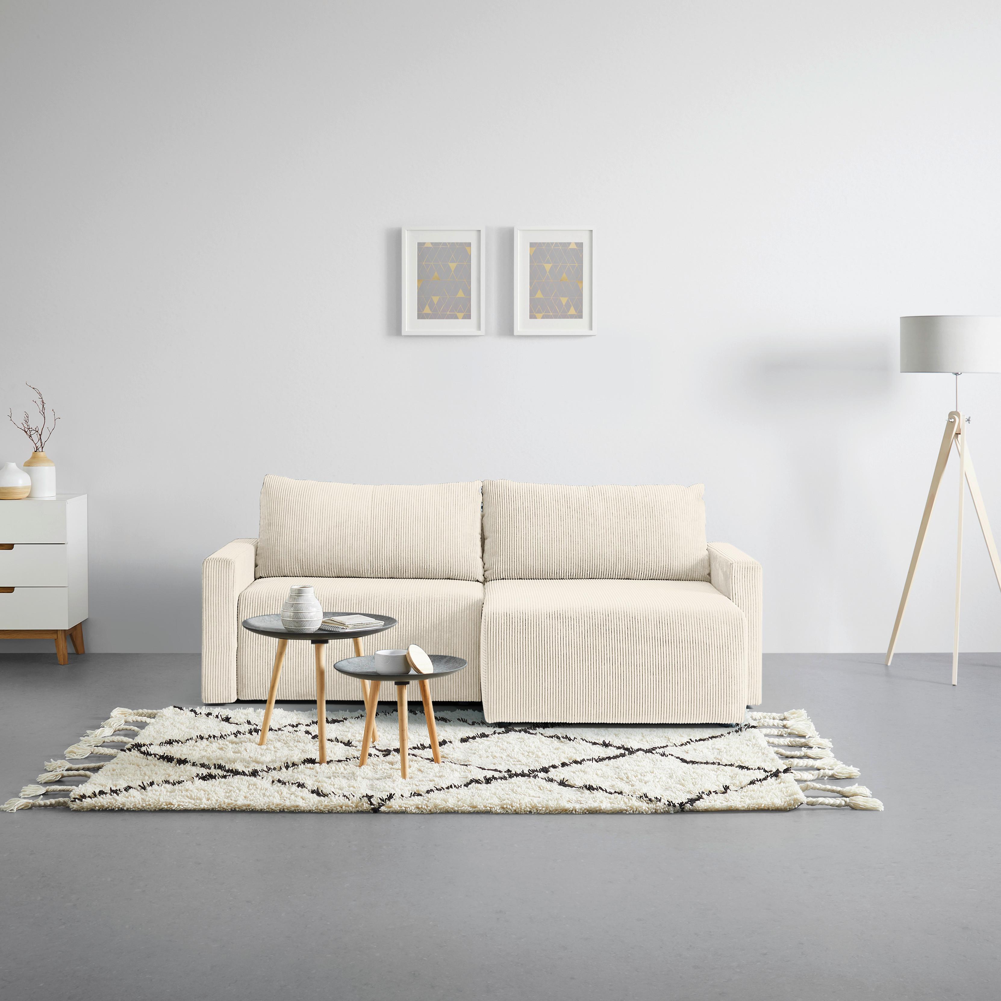 Ecksofa Dios Weiß - Schwarz/Weiß, MODERN, Holz/Kunststoff (228/91/146cm) - Based