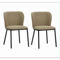 Stuhl-Set Bourges Taupe - Taupe/Schwarz, MODERN, Textil/Metall (52/80/44cm) - MID.YOU