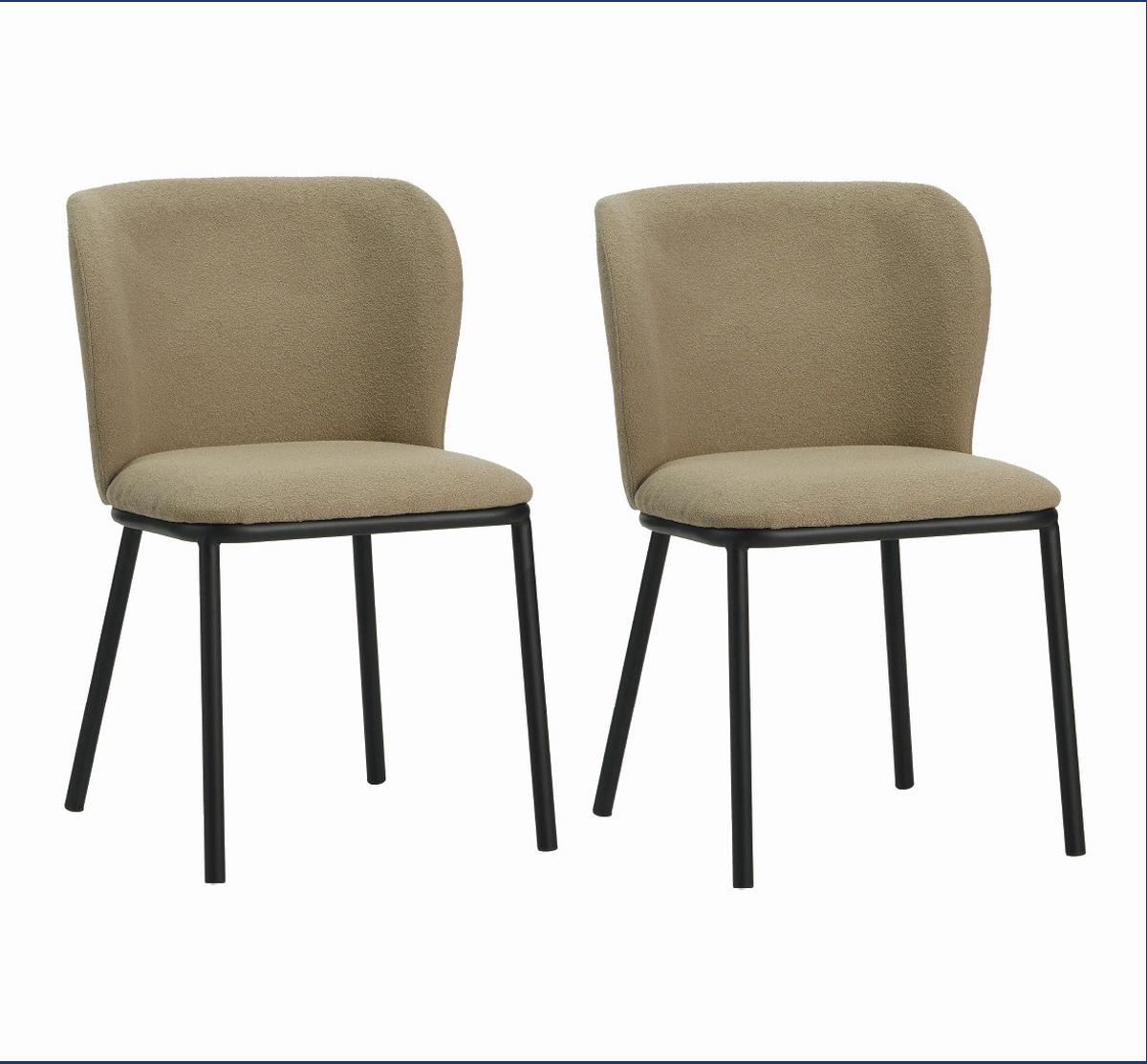 Stuhl-Set Bourges Taupe - Taupe/Schwarz, MODERN, Textil/Metall (52/80/44cm) - MID.YOU