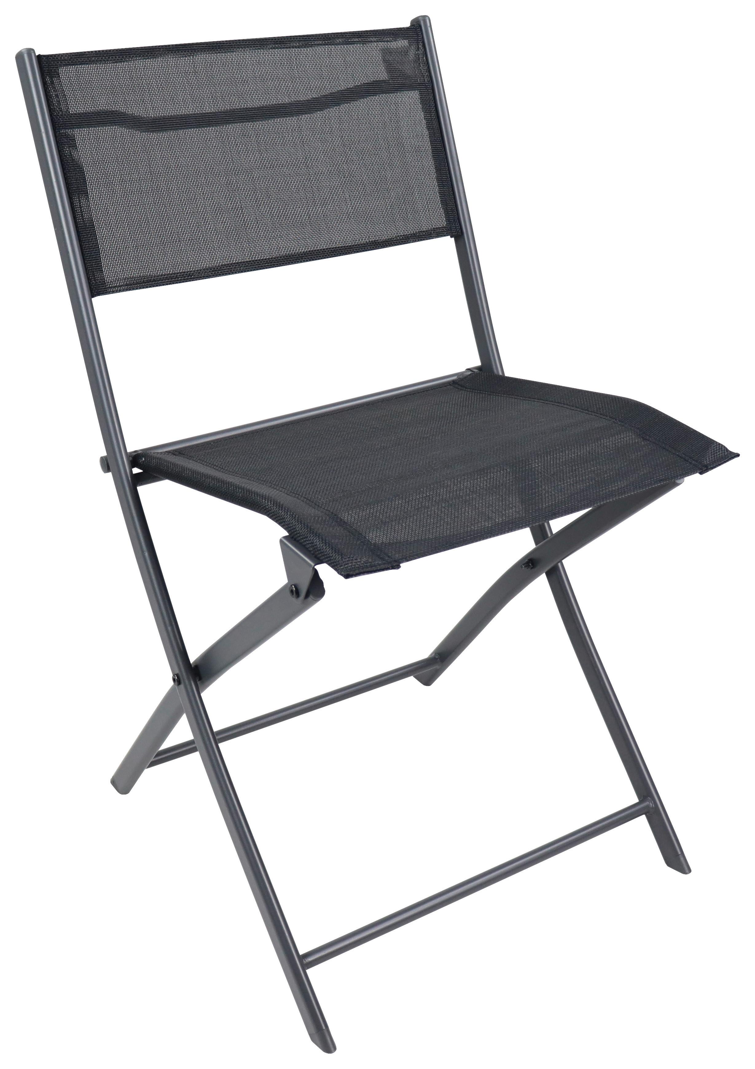 GARTENSTUHL-SET SUMILA - Schwarz, Modern, Textil/Metall (45/79/46cm) - Ambia Garden