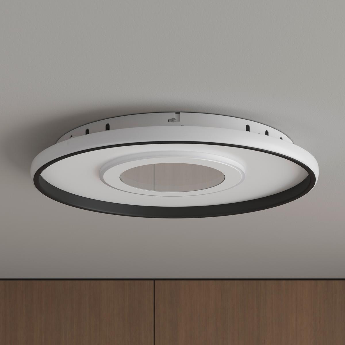 LAMPA SUFITOWA LED SALFORD *SBN* - czarny/biały, Trend, tworzywo sztuczne/metal (50/5,5cm) - Novel