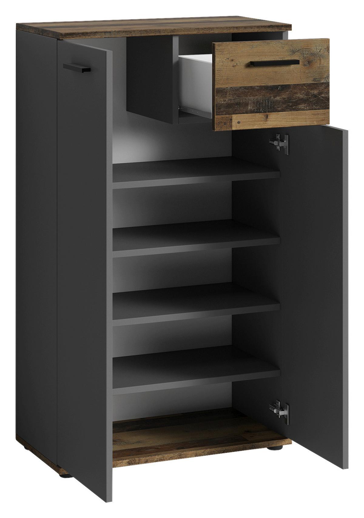 Kommode Jakob ca.60x102x30cm Anthrazit - Alteiche/Anthrazit, LIFESTYLE, Holzwerkstoff/Kunststoff (60/102/30cm) - MID.YOU