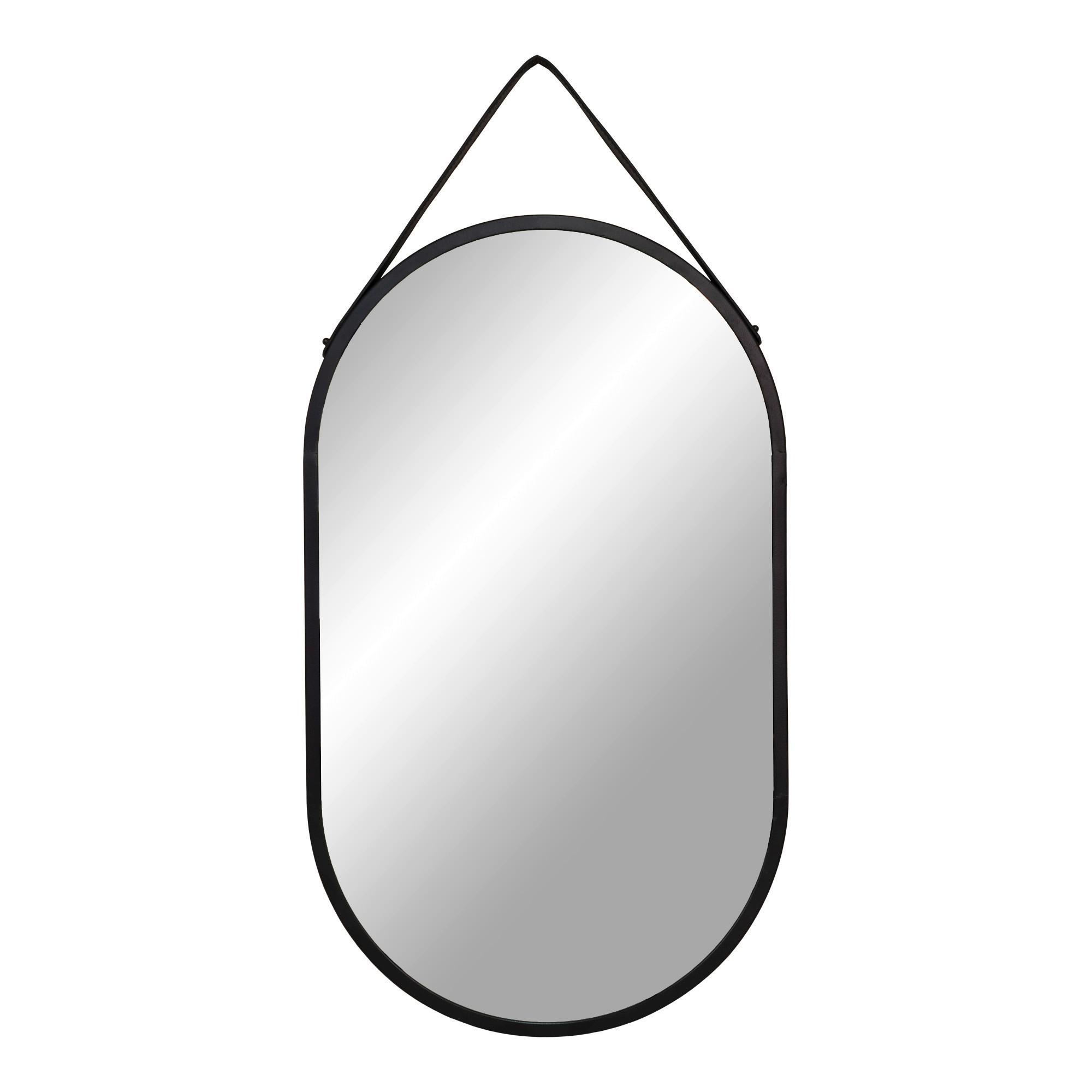 Wandspiegel Trapani Mirror Schwarz ca. 35x60cm - Klar/Schwarz, Design, Metall (35/60/2cm)