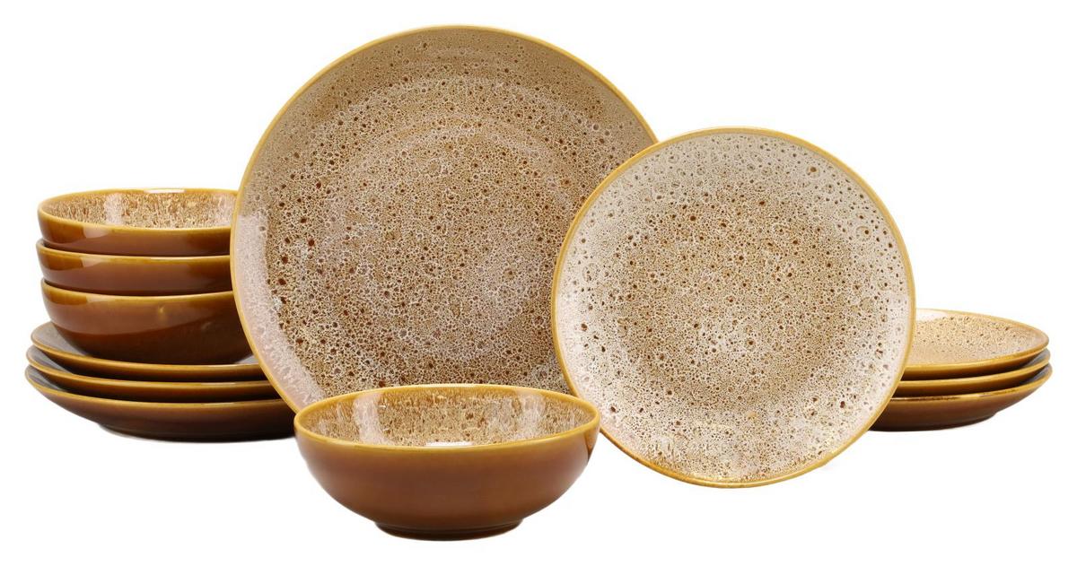 Tafelservice Cognac, 12-teilig - Cognac, Keramik - Creatable