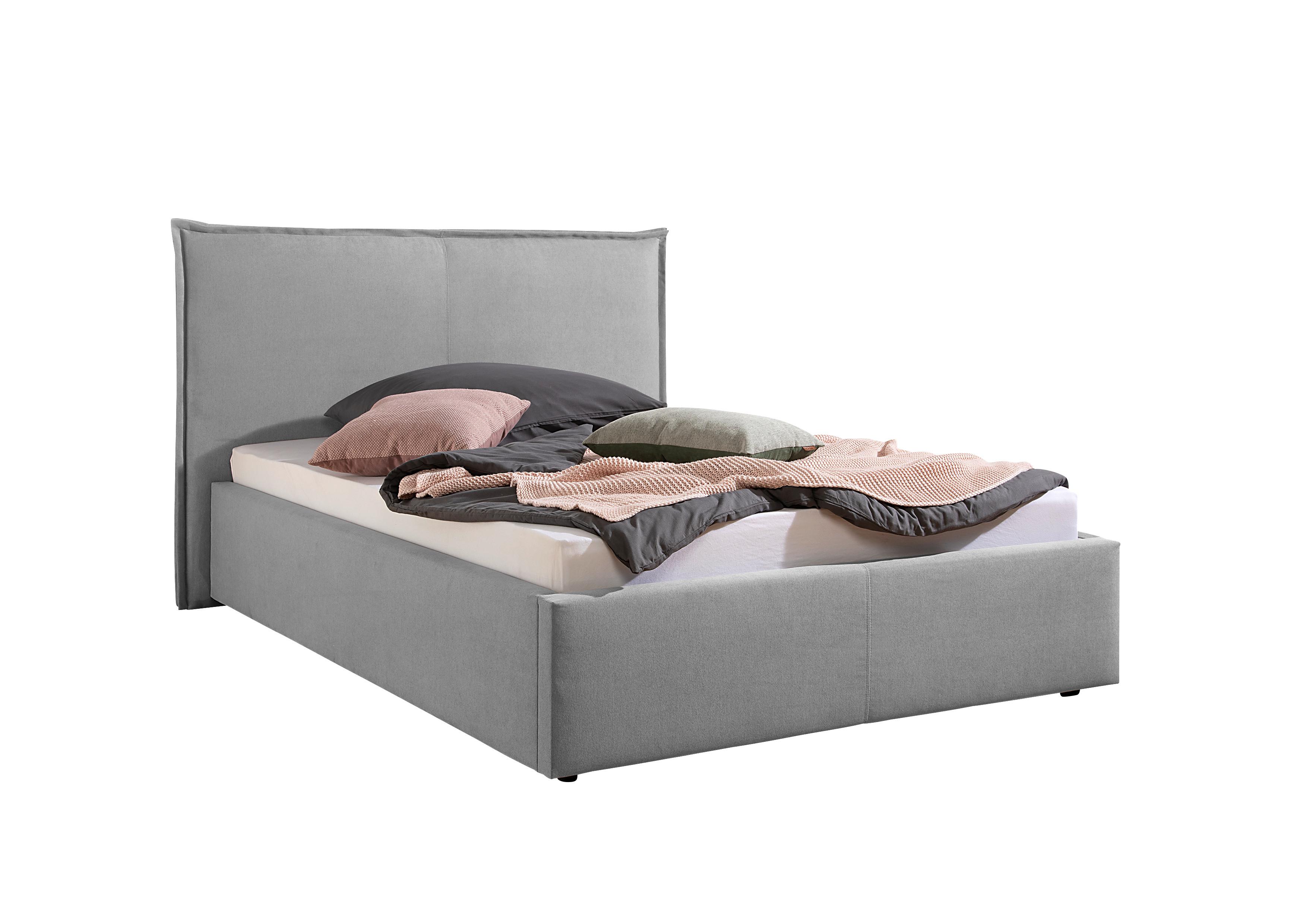 Polsterbett Stacey Grau ca. 140x200 cm - Schwarz/Grau, MODERN, Kunststoff/Textil (140/200cm) - Livetastic