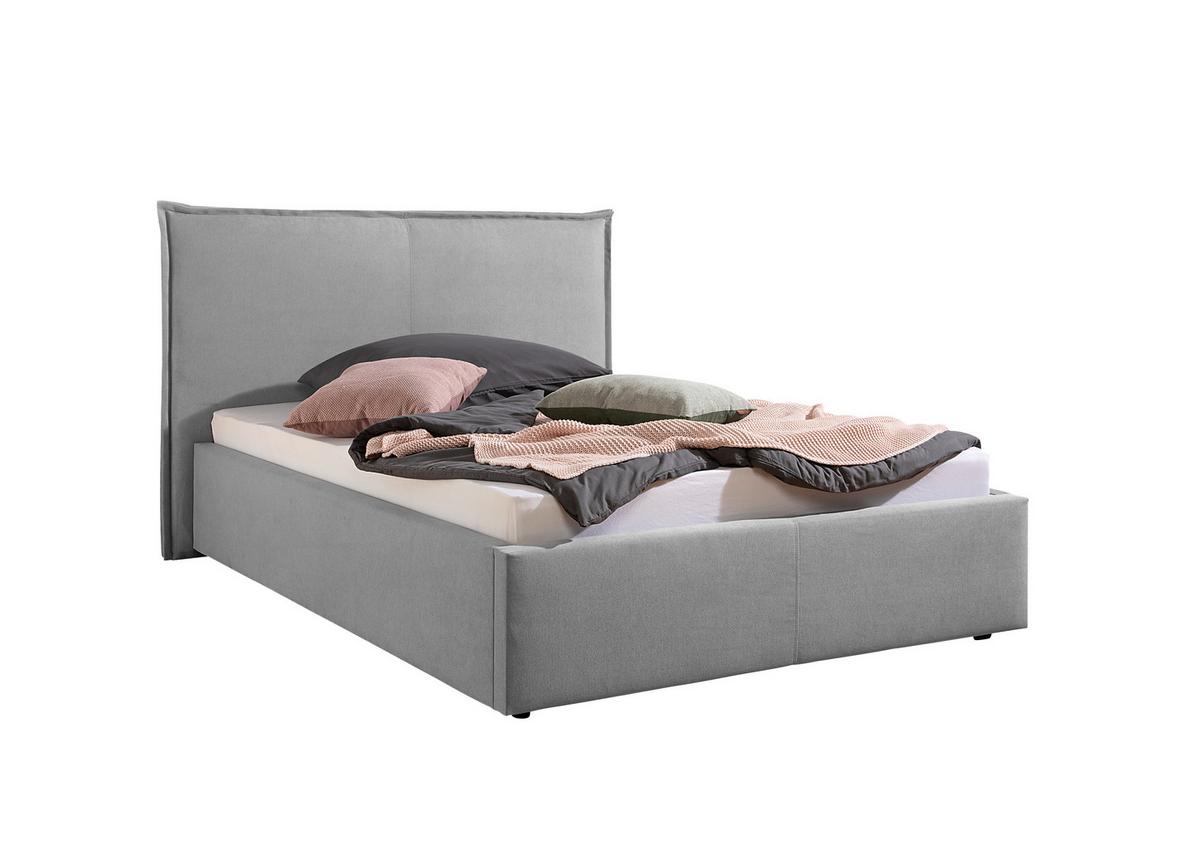 Polsterbett Stacey Grau ca. 140x200 cm - Schwarz/Grau, MODERN, Kunststoff/Textil (140/200cm) - Livetastic